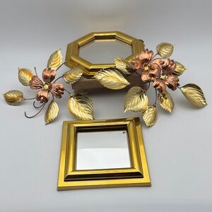 Gold and Copper Floral Wall Decor‎